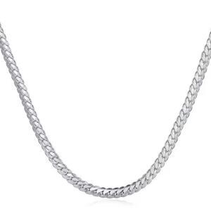 925 Sterling Silver Cuban Snake Chain Necklace Vintage Mens Fashion Gift NEW